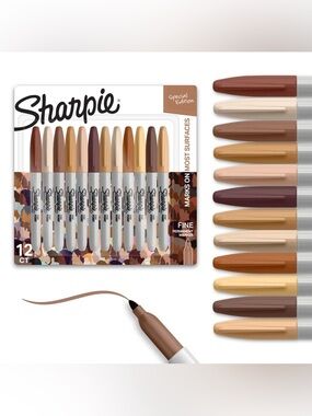 NIB Sharpie skin toned fine tip permanent markers 12 count